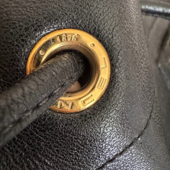 Lancel Paris Black Leather Drawstring Backpack - Picture 9 of 10